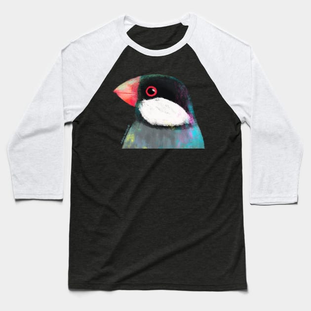 Java Sparrow Bird Baseball T-Shirt by julianamotzko